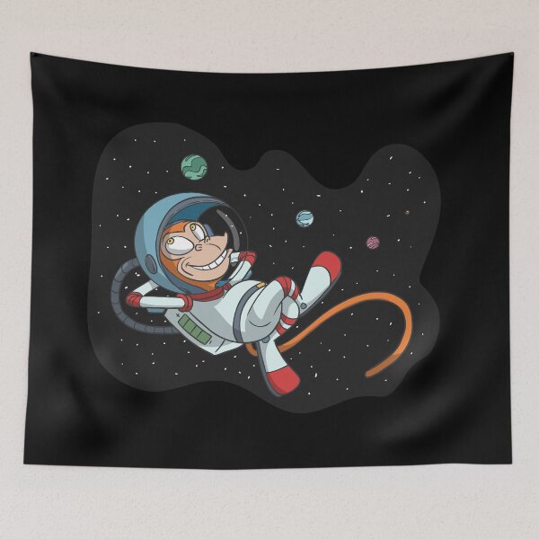 Item preview, Monkey astronaut floating in space designed and sold by Monkey Ful.