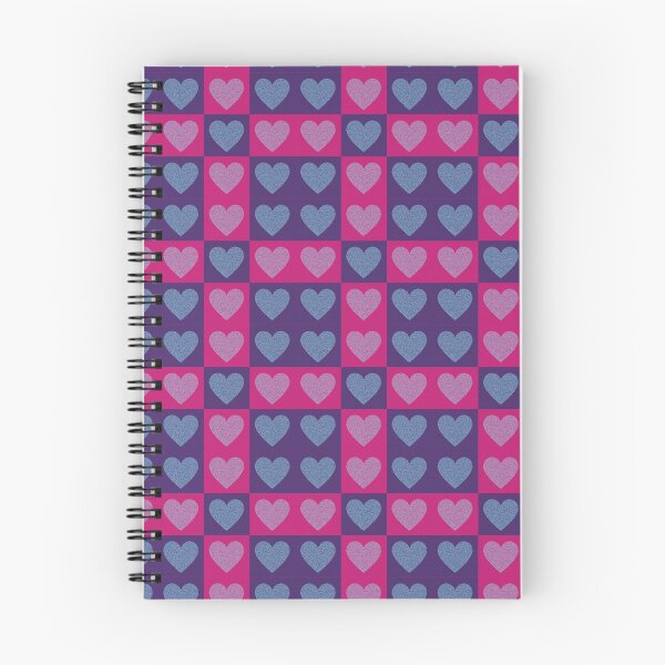 Aperçu de l'œuvre Motif alterné de carrés de coeur rose et violet créée et vendue par DesignsofNote.