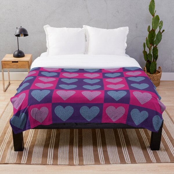 Artikelvorschau, Rosa und lila Herzquadrate alternierendes Muster entworfen und verkauft von DesignsofNote.