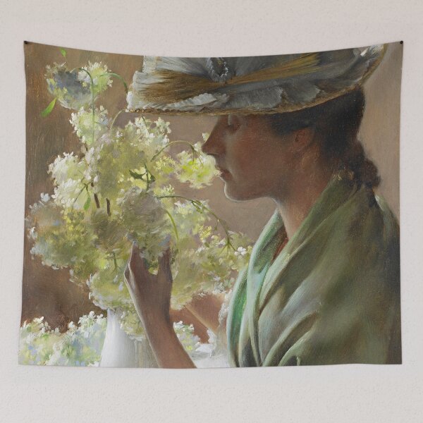 Item preview, Lady with a Bouquet (Snowballs) designed and sold by brushandframes.