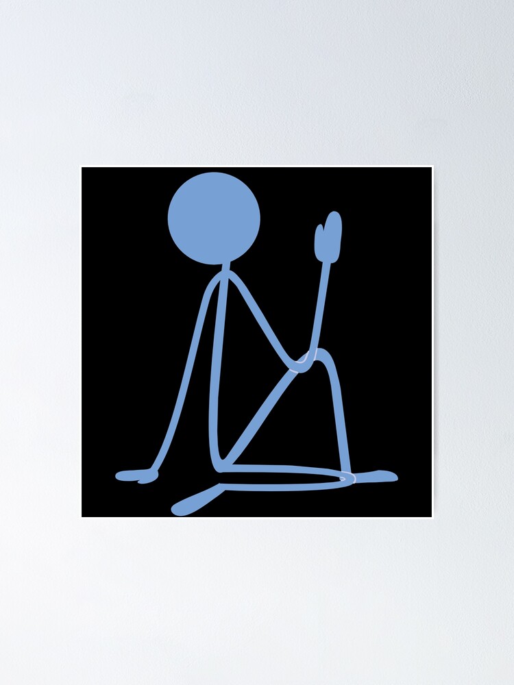 "Yoga stick man in pose Ardha Matsyendrasana" Poster by ansgarhugo