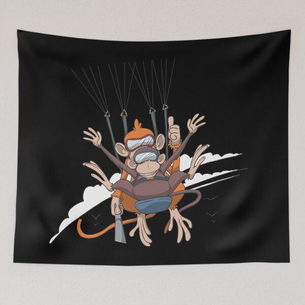Item preview, Monkeys in paragliding tandem flight designed and sold by Monkey Ful.