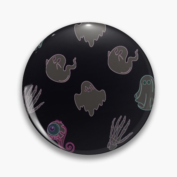 Item preview, Spooky Neon Ghosts, Spiders & Skeletons Outline Design - Repeated Pattern  designed and sold by RobbieTaylor.