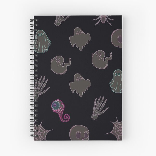 Item preview, Spooky Neon Ghosts, Spiders & Skeletons Outline Design - Repeated Pattern  designed and sold by RobbieTaylor.