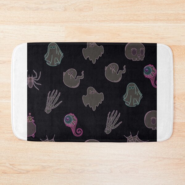 Item preview, Spooky Neon Ghosts, Spiders & Skeletons Outline Design - Repeated Pattern  designed and sold by RobbieTaylor.