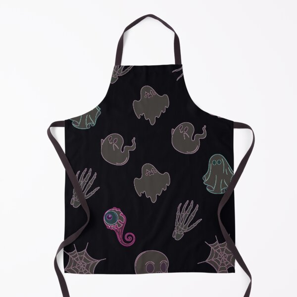 Item preview, Spooky Neon Ghosts, Spiders & Skeletons Outline Design - Repeated Pattern designed and sold by RobbieTaylor.