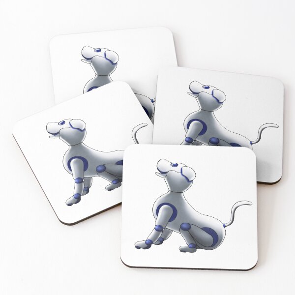 Item preview, painted white blue robot dog designed and sold by nataliavavilina.