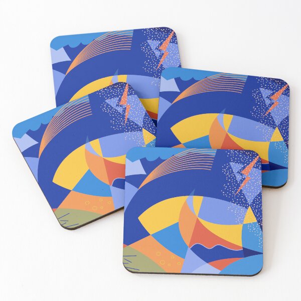 Item preview, Decorative abstract sea with sailing designed and sold by elara.