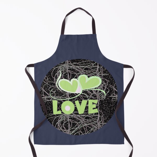 Item preview, Perfect Love light Green Two Hearts Scribble dark background designed and sold by RileyKyler.