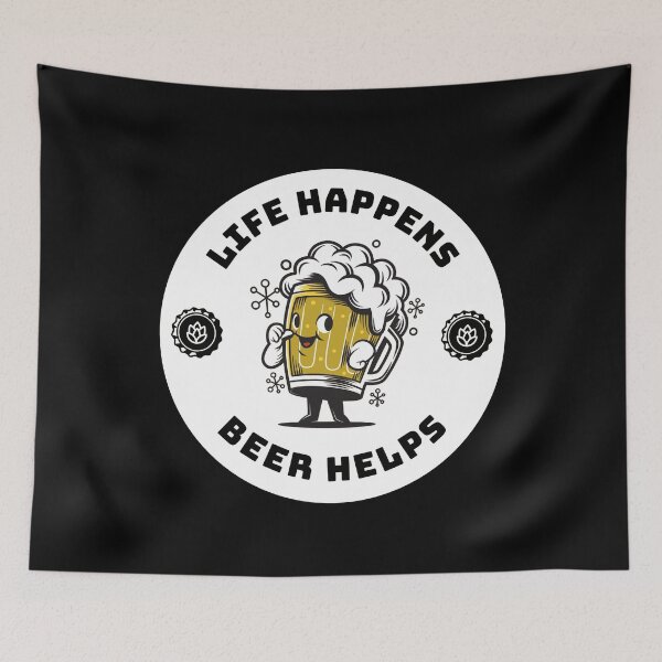 Item preview, Life Happens Beer Helps | Beer love designed and sold by Petra Becker.
