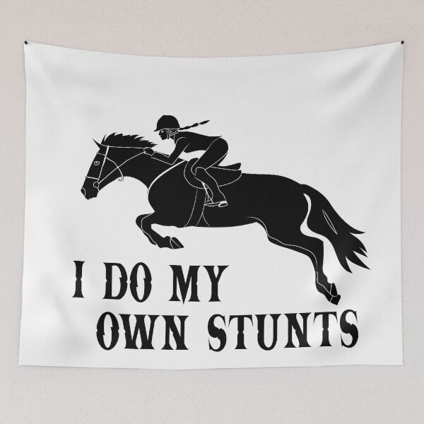Item preview, I Do My Own Stunts Horseriding Silhouette designed and sold by TheInkElephant.