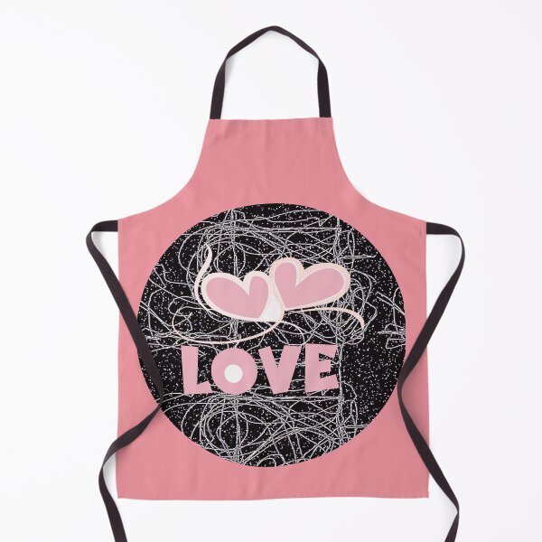 Item preview, Love Hearts Light Pink blue Two Hearts Scribble dark background designed and sold by RileyKyler.