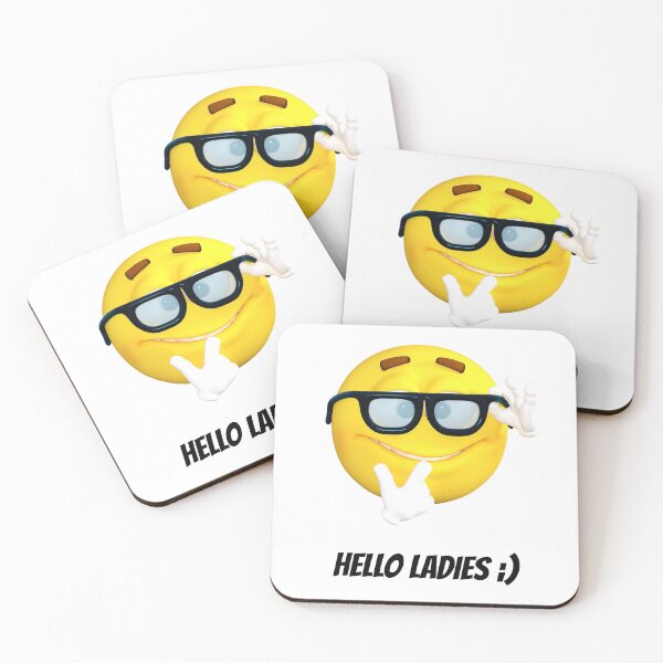 Item preview, Funny Emoticon Guy in Glasses Hello Ladies designed and sold by Cute Designs Shop.