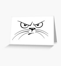 Angry Cat-Face Greeting Card