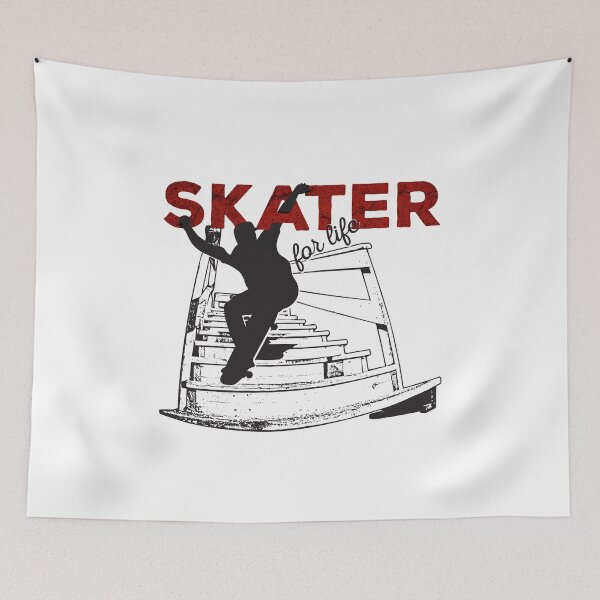 Item preview, Skater for Life Line Drawing Silhouette Skateboard designed and sold by OmmeDesigns.
