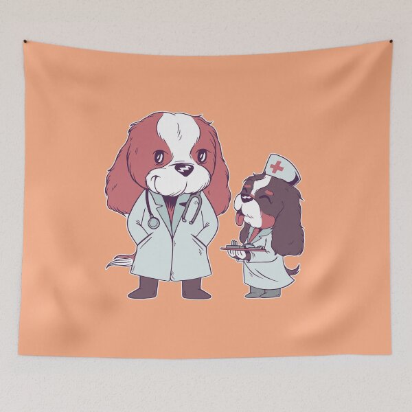 Item preview, Cavalier King Charles Spaniel Dogs Doctor Nurse Team designed and sold by Piztees.