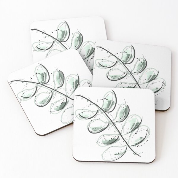 Item preview, Watercolor green leaf Sticker designed and sold by forrestlady.