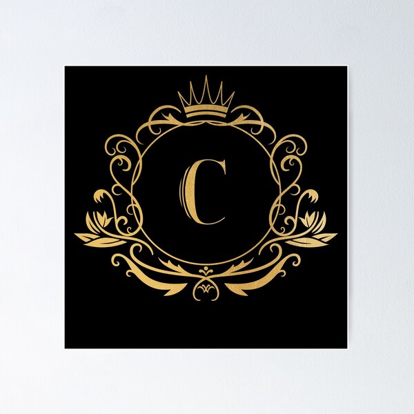Item preview, Monogram letter C name, emblem | gold designed and sold by rattob.