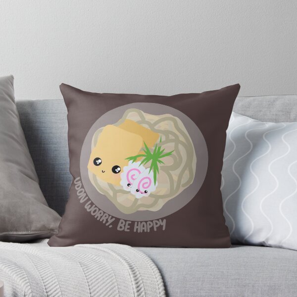 Aperçu de l'œuvre Udon Worry Be Happy - Nouilles - Food Pun créée et vendue par GoodMoodFood.
