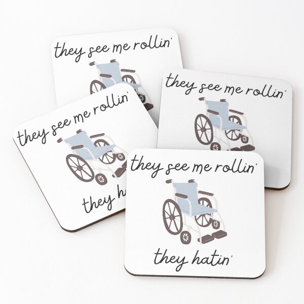 Item preview, They see me rollin they hatin wheelchair disabled wheelchair funny pun designed and sold by not4fantasy.