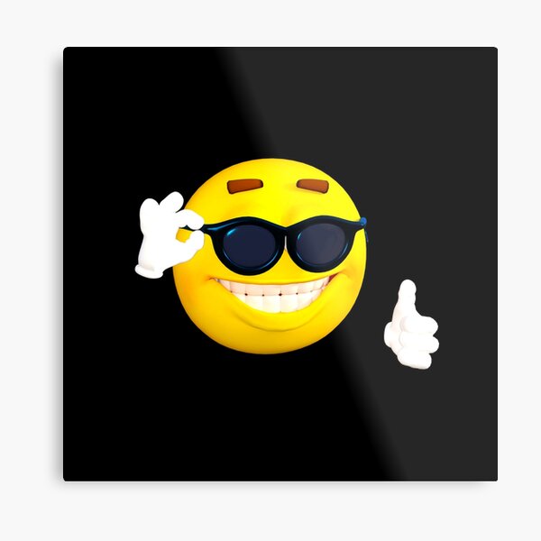 Funny Cool Guy in Sunglasses Emoticon Thumbs Up Metal Print