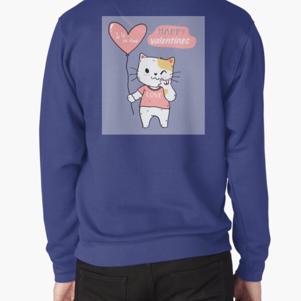 Cute Cat Happy Valentines Pullover Sweatshirt