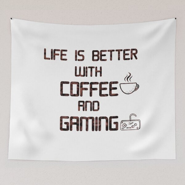Item preview, Life is Better With Coffee and Gaming Classic T-shirt Gift Gamer And Coffee Lovers Quote Essential T-shirt designed and sold by Achrafilla1.