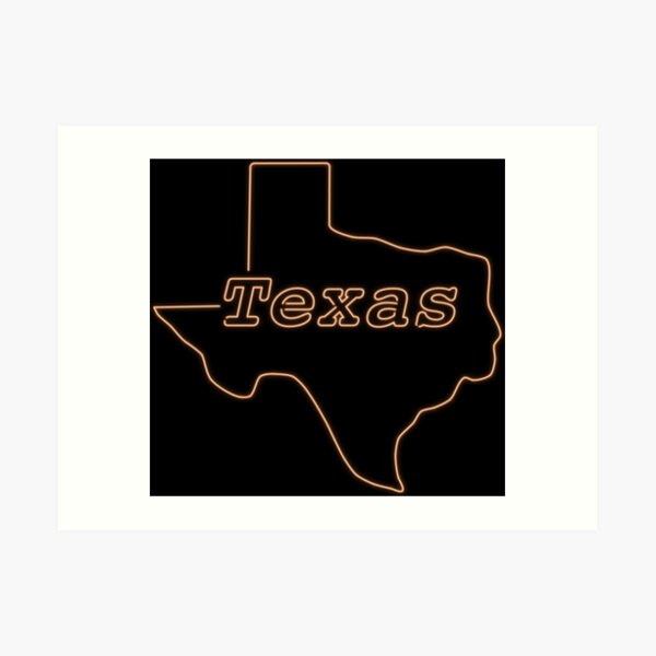 "Neon Texas Burnt Orange" Art Print by carlysmith Redbubble