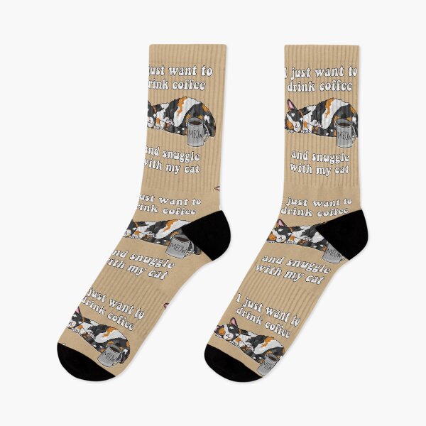 Item preview, I Just Want to Drink Coffee and Snuggle With My Cat (Calico Cat Design) designed and sold by RoserinArt.