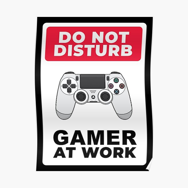 Funny Video Gaming Poster ... Spitzy's Keep Out Gamer at Play 12" x 18" Poster 