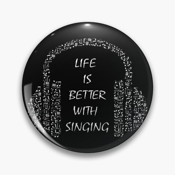 Item preview, Life is better with singing - headphone musical note detail arrangement (dark mode) designed and sold by Deegital18.