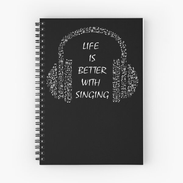 Item preview, Life is better with singing - headphone musical note detail arrangement (dark mode) designed and sold by Deegital18.