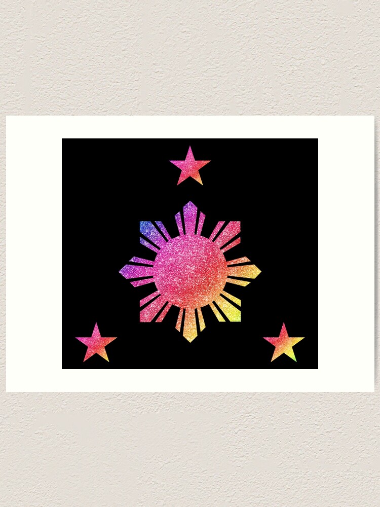 "Philippines 3 Star and Sun Rainbow Filipino Flag" Art Print for Sale ...