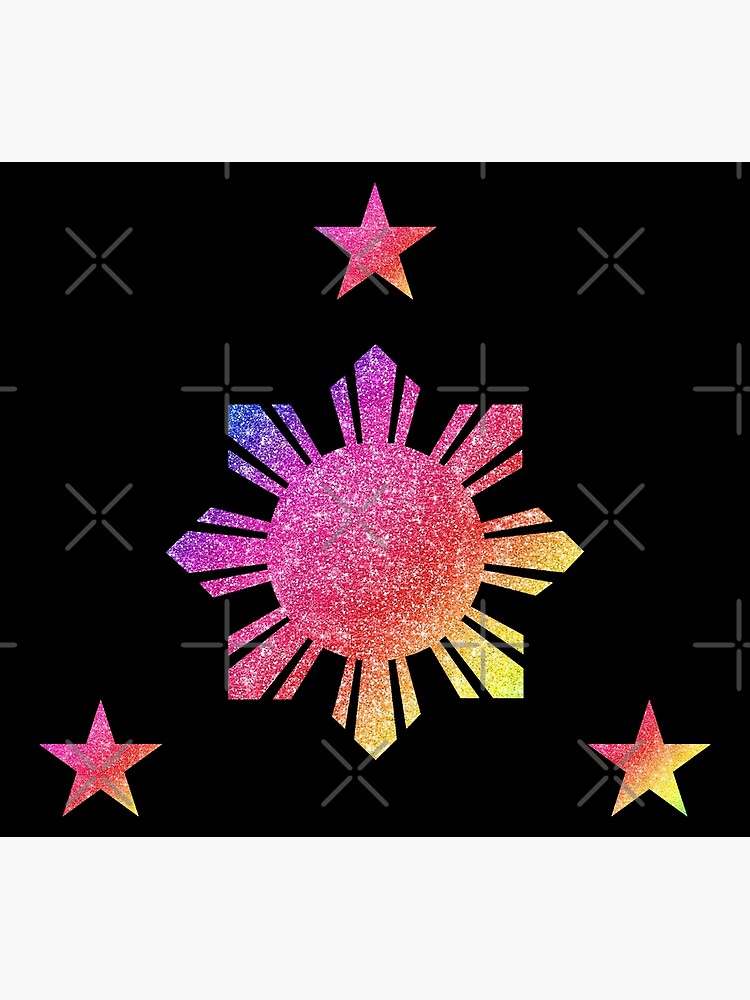 "Philippines 3 Star and Sun Rainbow Filipino Flag" Canvas Print by ...