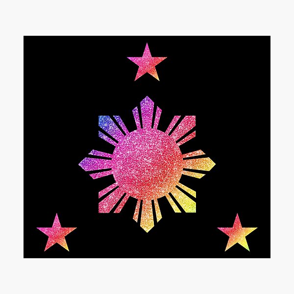 "Philippines 3 Star and Sun Rainbow Filipino Flag" Photographic Print ...