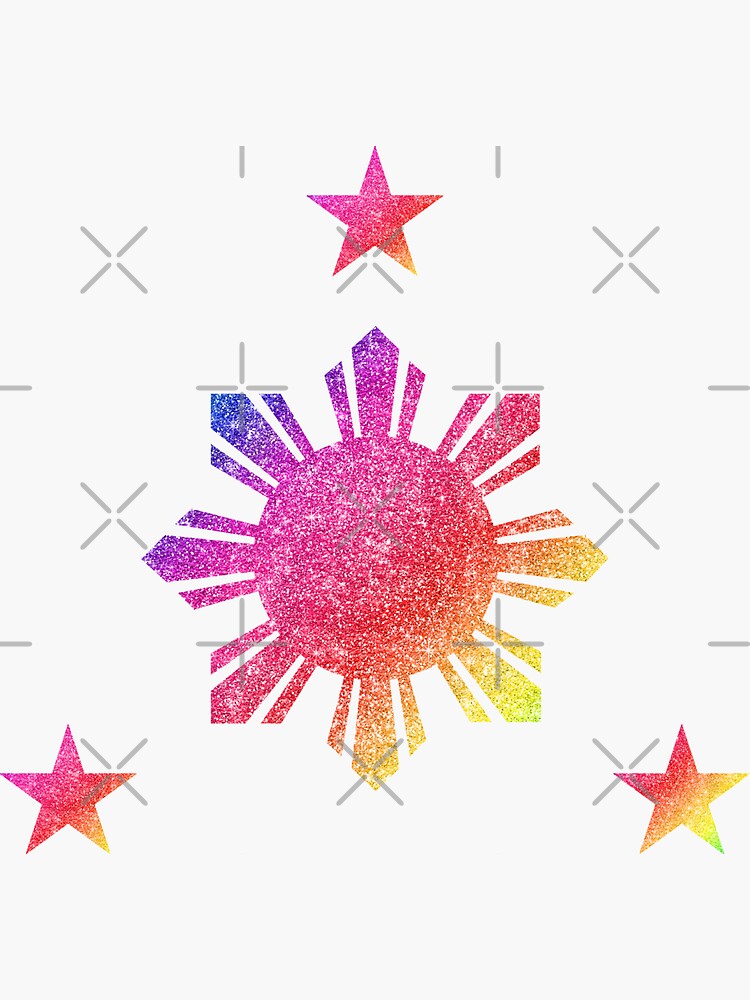 "Philippines 3 Star and Sun Rainbow Filipino Flag" Sticker by ...