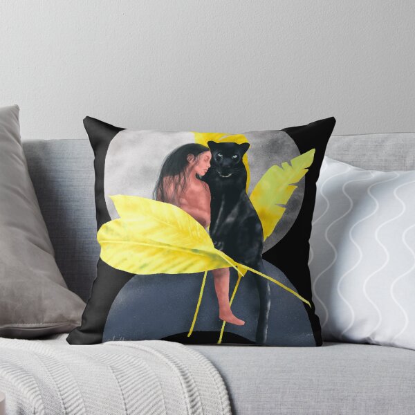 Item preview, The Lady and the Black Panther // Yellow and Gray designed and sold by Dottadesigns.