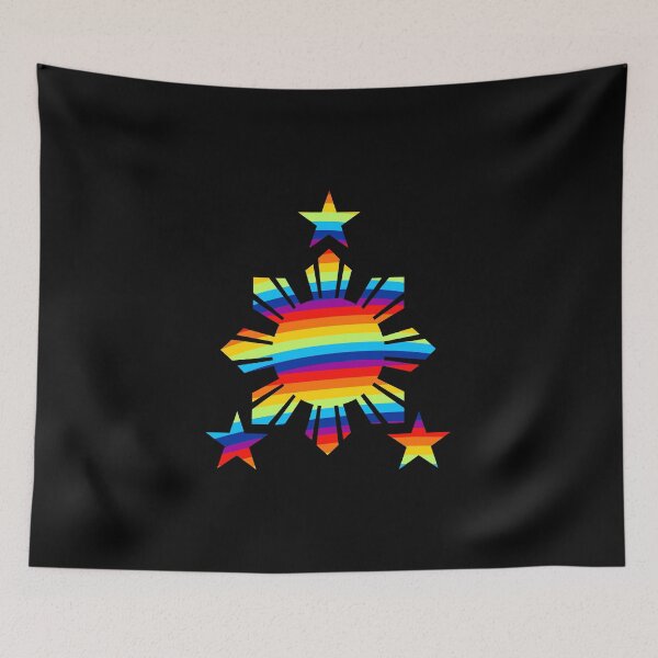 Aperçu de l'œuvre Drapeau des Philippines Rainbow 3 Star and Sun Drapeau philippin créée et vendue par FilipinoMerch.