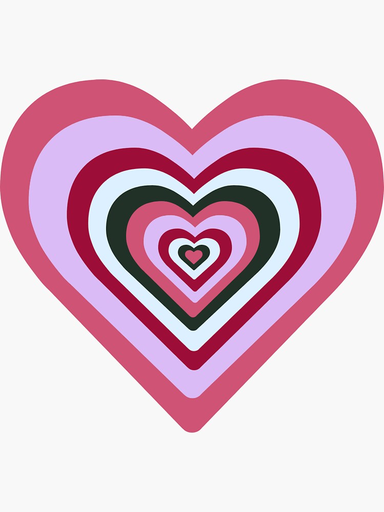 "pink layered heart" Sticker for Sale by aastriddb Redbubble