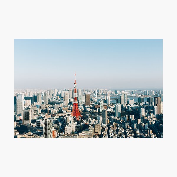 Tokyo Cityscape With Tokyo Tower on Sunny Day Photographic Print