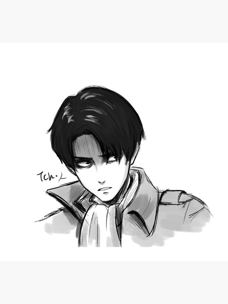 attack on titan levi black and white