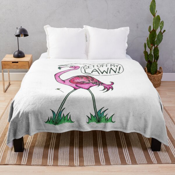 Item preview, Retro Pink Flamingo - Get Off My Lawn! designed and sold by The White Bat.