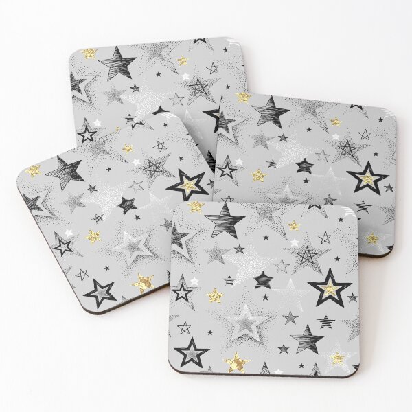Item preview, Lovely Beautiful Glitter Colored Pattern, Golden Foil Star designed and sold by Mrunner.