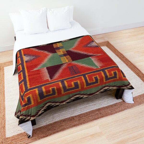 NAVAJO 1890 SADDLE BLANKET SCAN GENUINE NATIVE AMERICAN ART Comforter