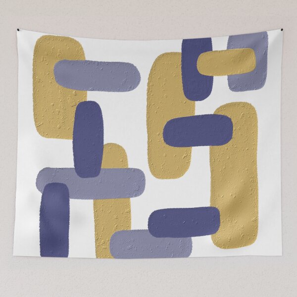 Item preview, Abstract Blue and Mustard Geo Shapes designed and sold by Cato99.
