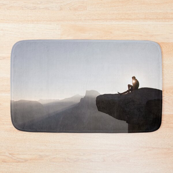 Item preview, Yosemite national park hiker on cliff sunlight designed and sold by Piosenka Art.