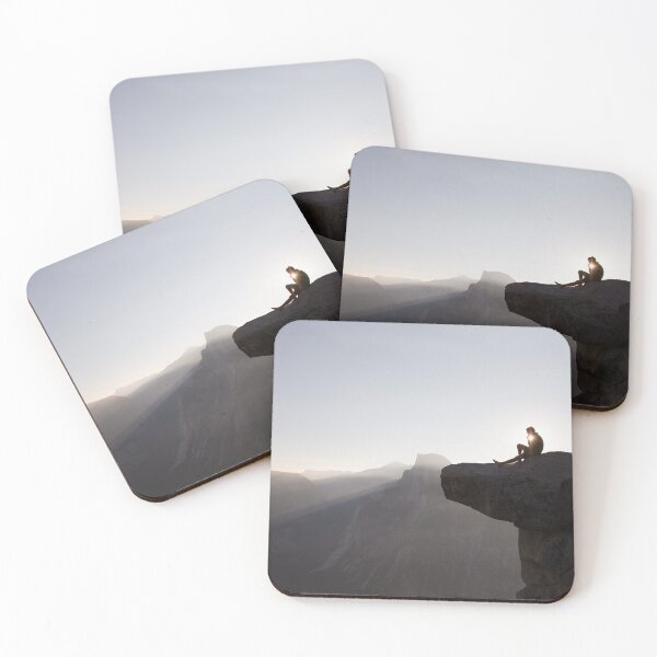 Item preview, Yosemite national park hiker on cliff sunlight designed and sold by Piosenka Art.