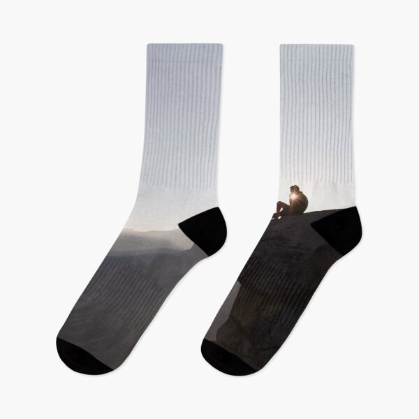 Item preview, Yosemite national park hiker on cliff sunlight designed and sold by Piosenka Art.