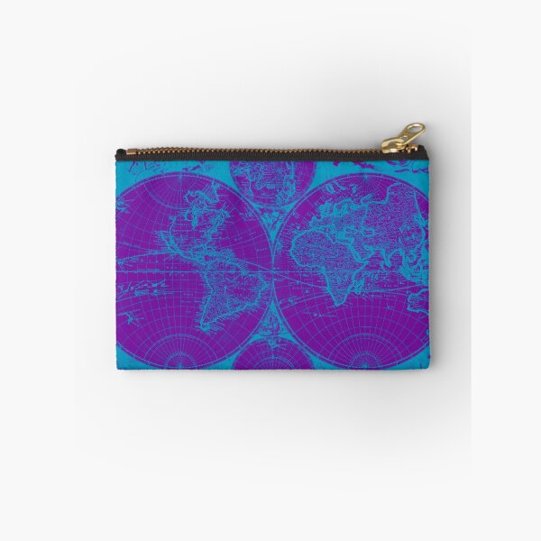 Item preview, Vintage Map of The World (1685) Blue & Purple designed and sold by BravuraMedia.