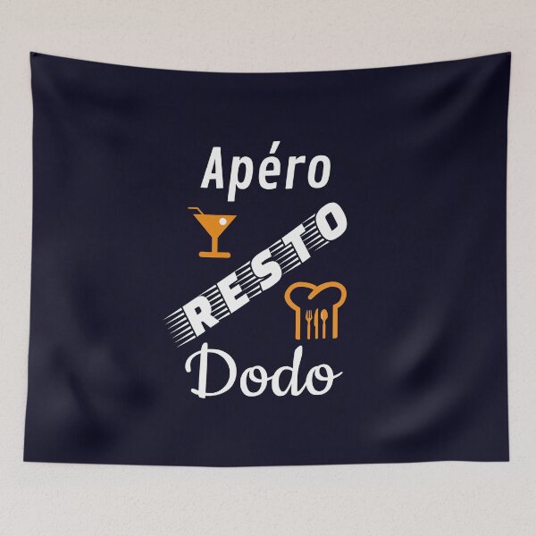 Item preview, aperitif resto dodo humor navy blue background funny fun funny designed and sold by sex-sansbol.